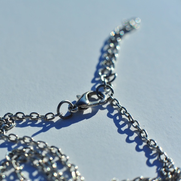 Leafy FA Pearl Ball Charm on Chain Choker Necklace Silver Lobster Clasp - Picture 6 of 11